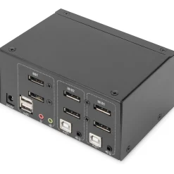 Digitus KVM Switch, 2-Port, 4K60Hz, 4xDP in,2xUSB-B,2xAudio