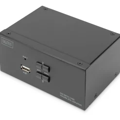 Digitus KVM Switch, 2-Port, 4K60Hz, 4xDP in,2xUSB-B,2xAudio