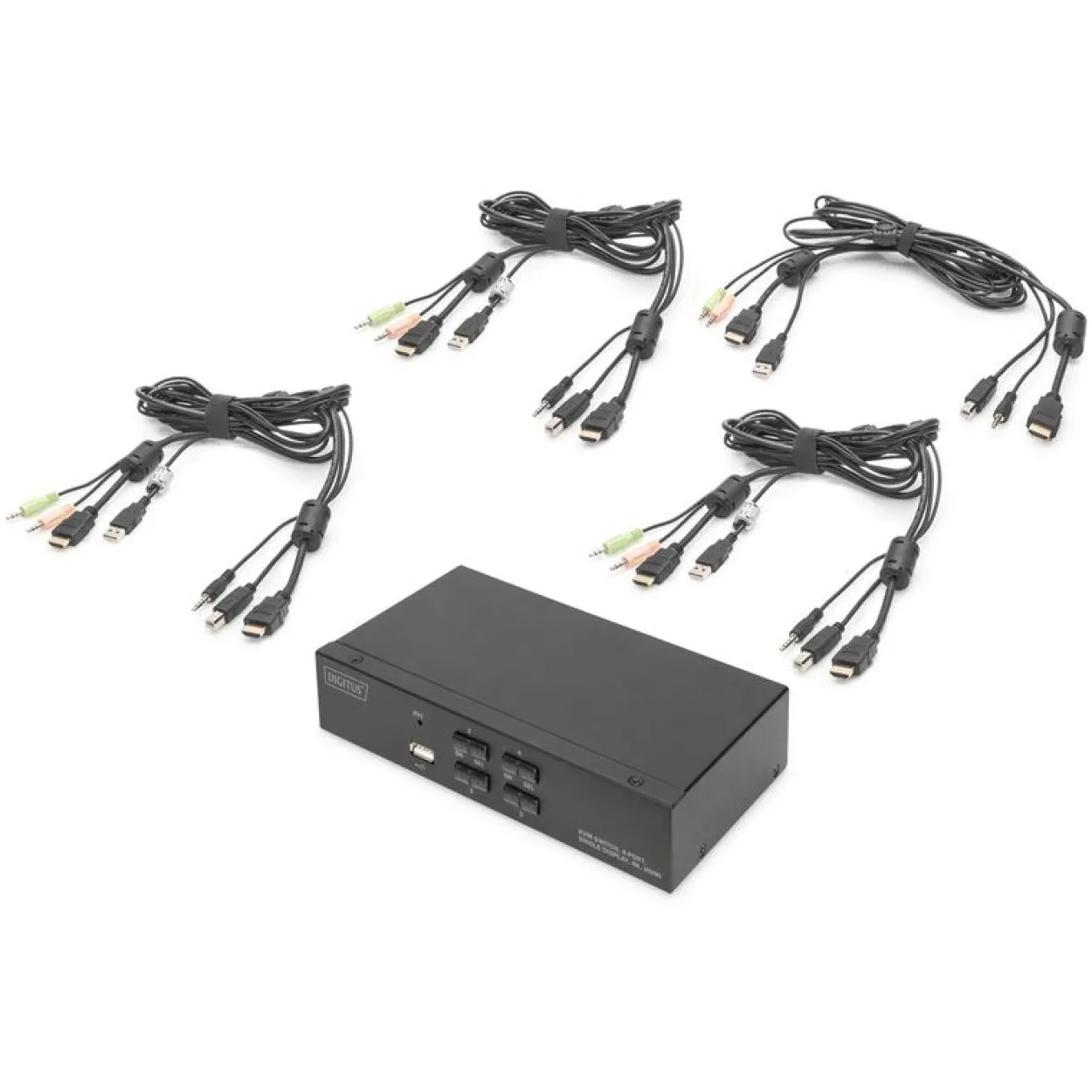 Digitus KVM Switch, 4-Port, Single-Display, 4K, HDMI