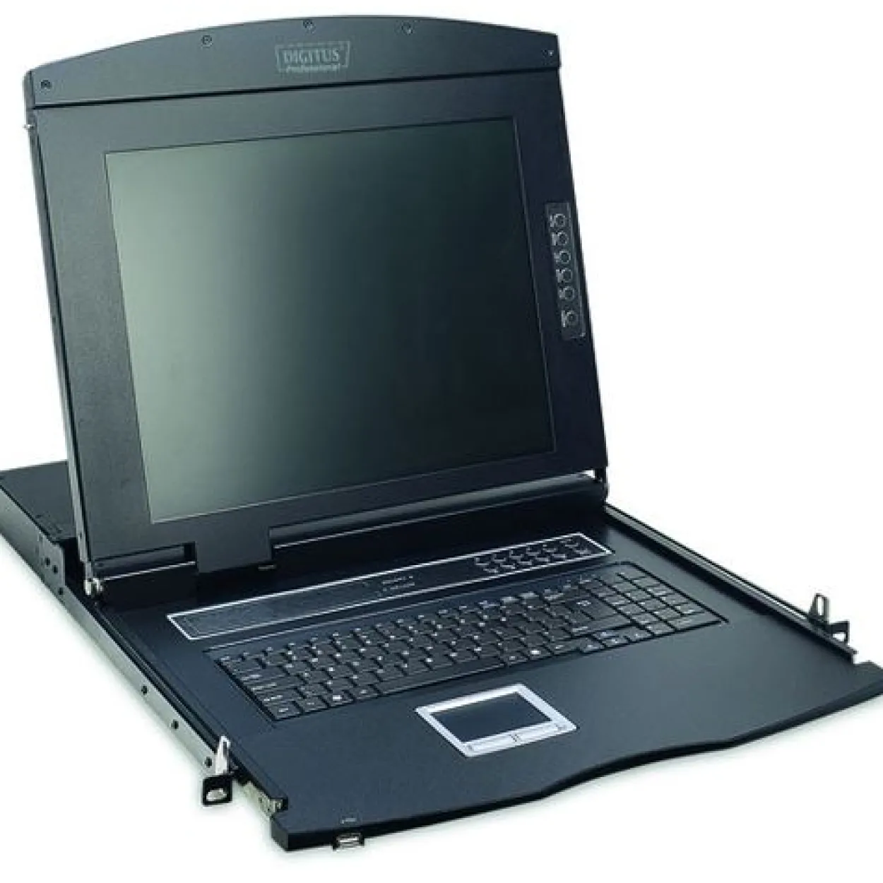 Digitus Modulare Konsole mit 17" TFT 8 Port KVM & Touchpad deutsche Tastatur RAL 9005 - schwarz
