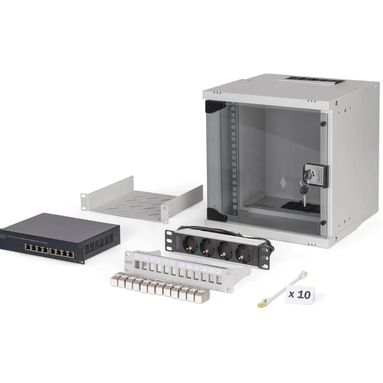 Digitus Netzwerk-Set 254 mm (10") - 6HE, 312x300 mm (BxT) gr