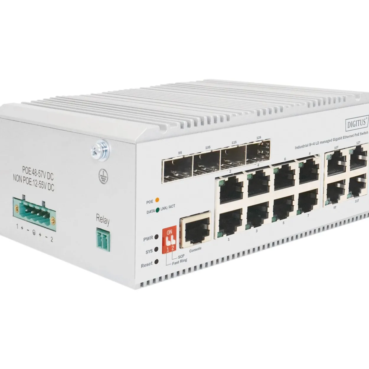 Digitus Switch 8 Port Gigabit PoE, L2 managed, 4 SFP Uplink
