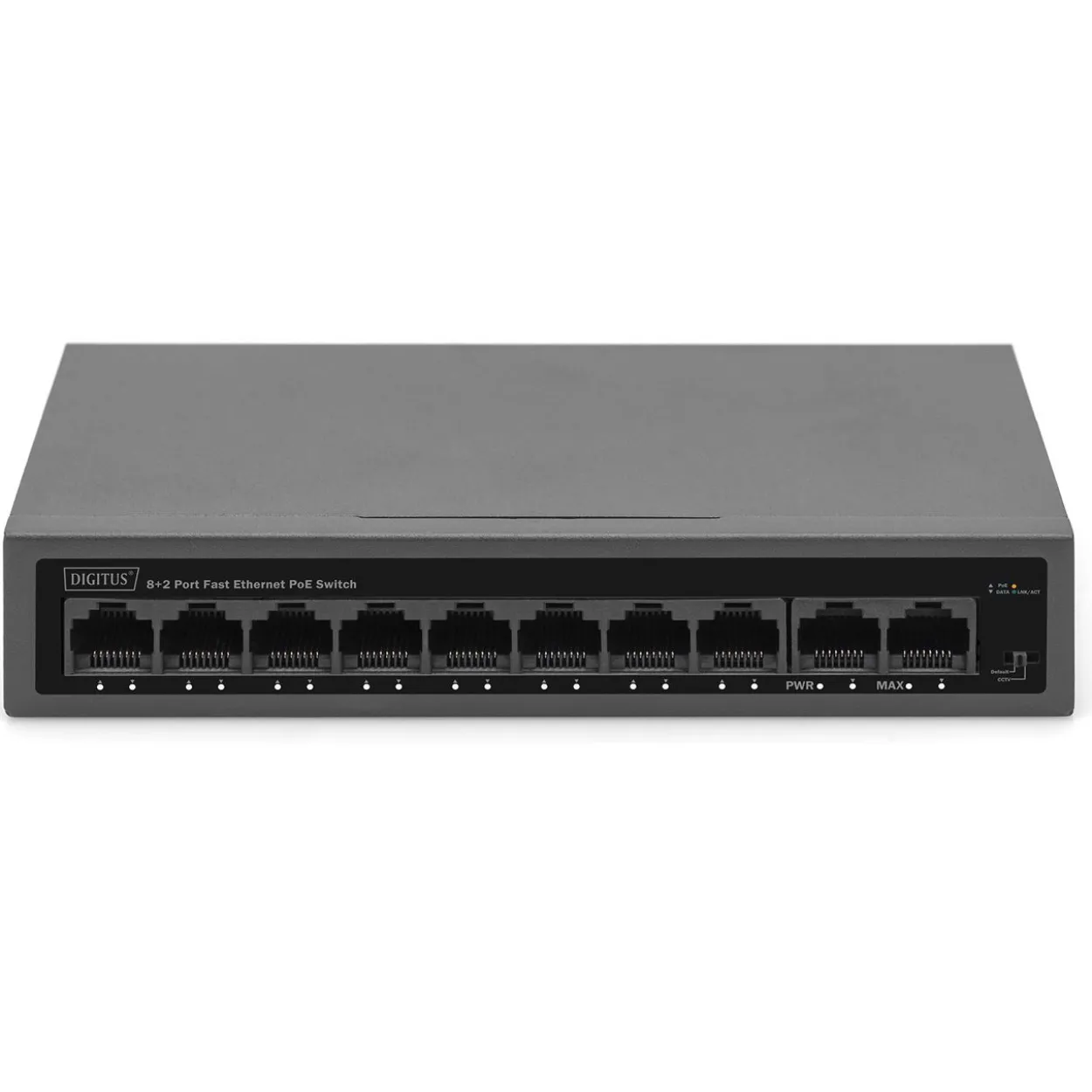 Digitus Switch 8+2Port 10/100 30W FE PoE Unmanaged schwa