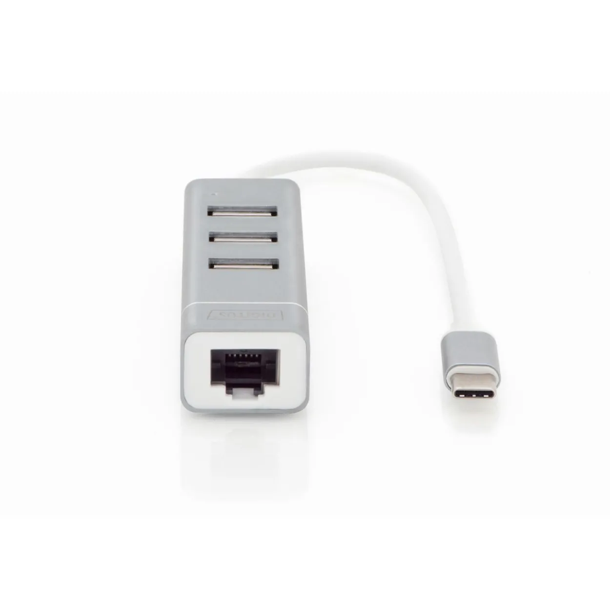 Digitus USB 2.0 auf Fast Ethernet Adapter, 3-Port USB Hub