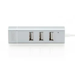Digitus USB 2.0 auf Fast Ethernet Adapter, 3-Port USB Hub