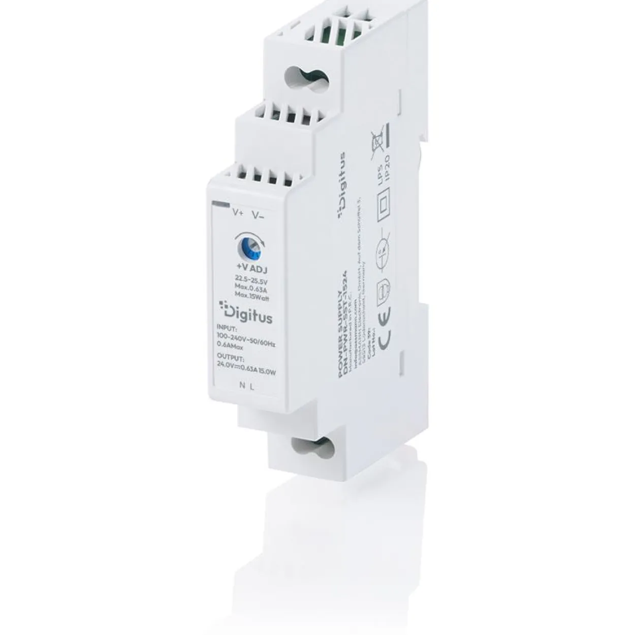 DIGITUS 24V/ 0.63A/15W STEP POWER SUPPL ENCL. TYPE IDEAL FOR SENSORS