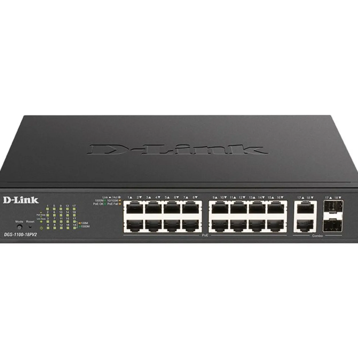 D-Link DGS-1100-18PV2 18-Port PoE+ Gigabit Smart Ma