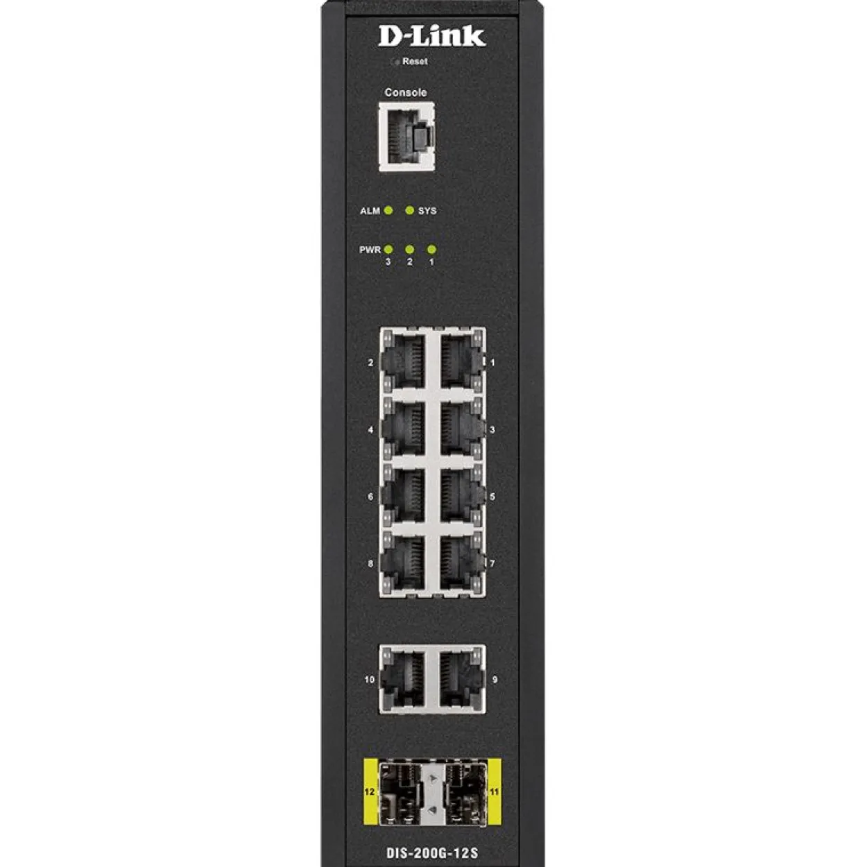 D-LINK 12 Port L2 Industrial Smart Managed Switch with 10 x 1GBaseTX ports and 2 x SFP ports