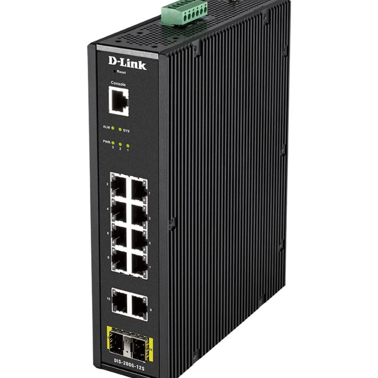 D-LINK 12 Port L2 Industrial Smart Managed Switch with 10 x 1GBaseTX ports and 2 x SFP ports
