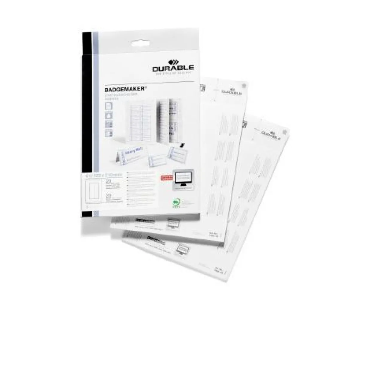 DURABLE Einsteckschilder für Tisch-Namensschilder, weiß 1460-02