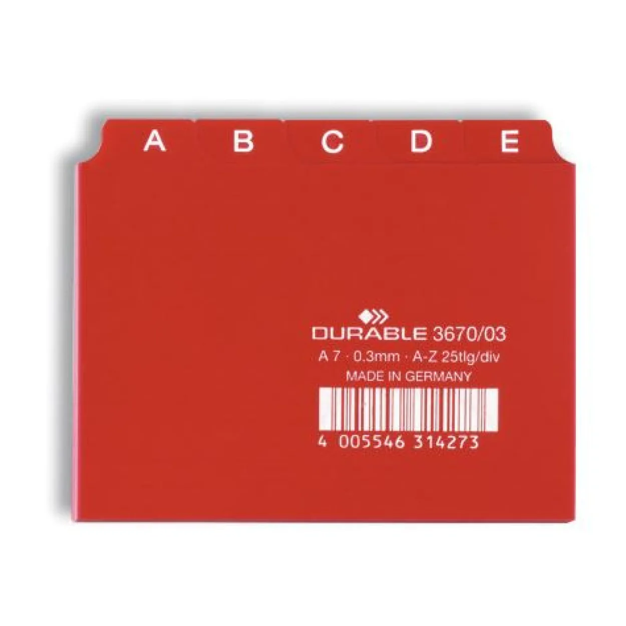 Durable Karteiregister A - Z, PP, A7 quer, rot, 25-teilig
