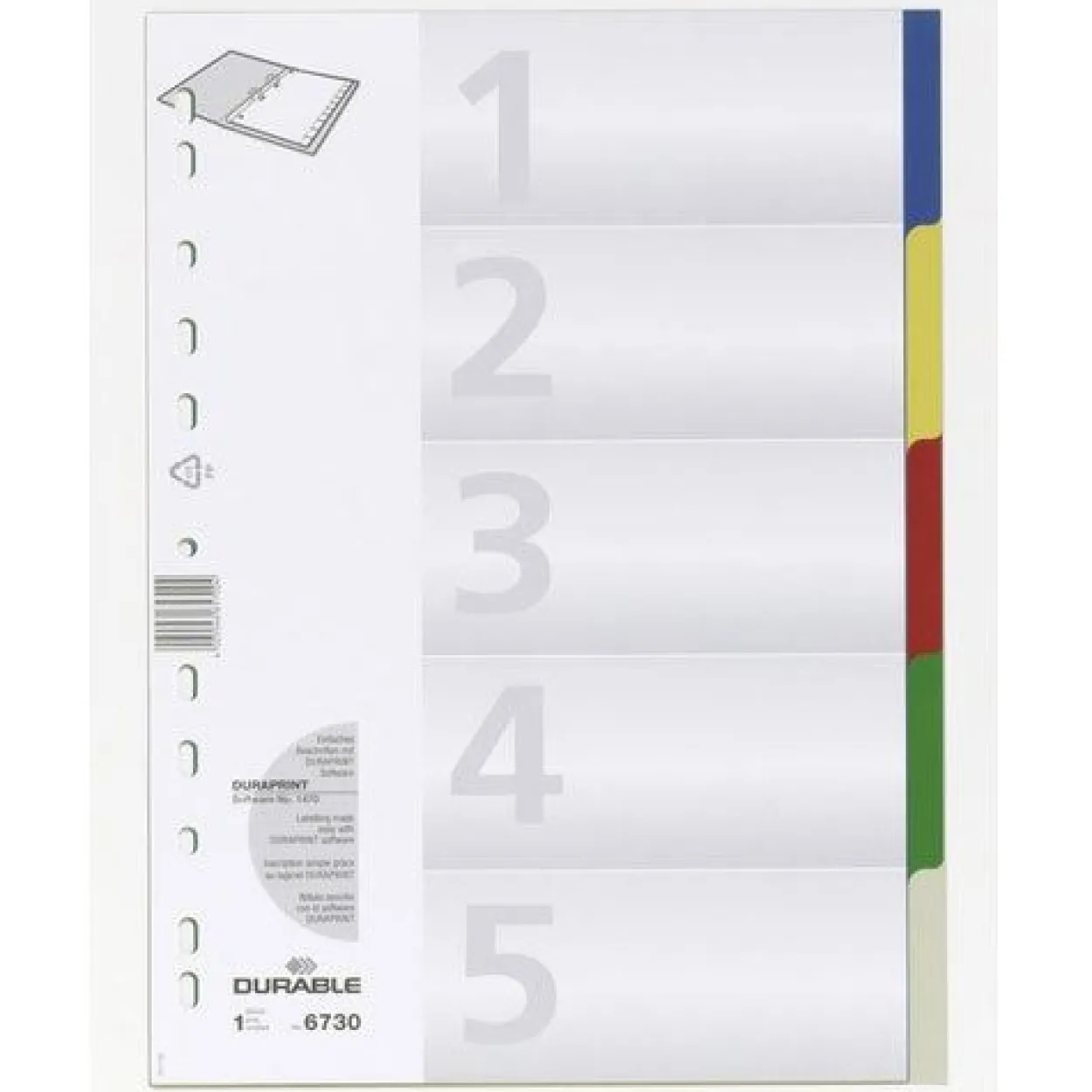 Durable Kunststoff-Register, A4, PP, 5-teilig