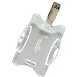 Durable Namensschild, mit Clip, 54 x 90 mm, transparent
