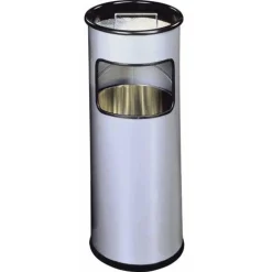 Durable Papierkorb Metall mit Ascher rund silber