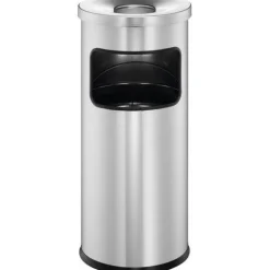 Durable Papierkorb Safe mit Ascher rund silber