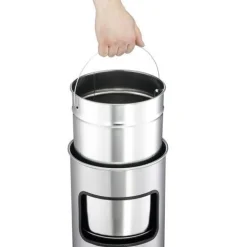 Durable Papierkorb Safe mit Ascher rund silber