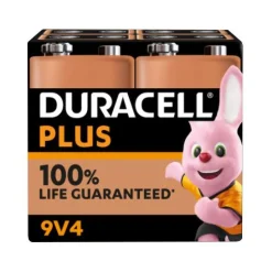 Durcacell Batterie Alkaline, E-Block, 6LR61, 9V Plus, Extra Life, Retail Blister (4-Pack)