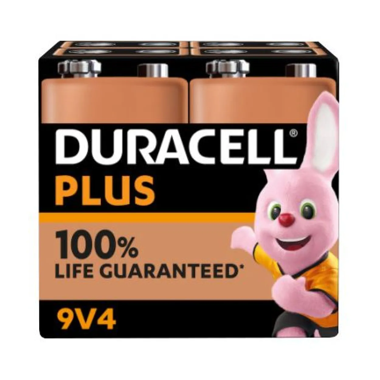 Durcacell Batterie Alkaline, E-Block, 6LR61, 9V Plus, Extra Life, Retail Blister (4-Pack)
