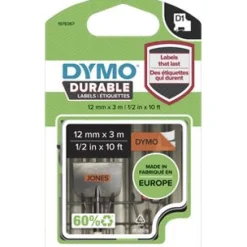 Dymo D1 Vinyl-Schriftband HP schwarz/orange 12 mm x 3 m