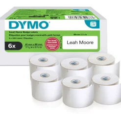 DYMO Etikettenrolle für Etikettendrucker weiß, 41,0 x 89,0 mm, 6 x 300 Etiketten