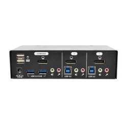 Eaton Tripp Lite 2-Port DisplayPort KVM Switch w/Audio, Cables and USB 3.0 SuperSpeed Hub - KVM-/Audio-/USB-Switch - 2 x KVM/Audio/USB - 1 lo