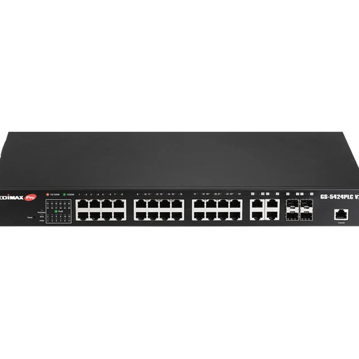 Edimax Pro GS-5424PLC V2 28 Port POE+Gigabit Switch +4 xSFP 19"