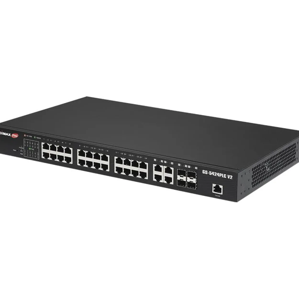 Edimax Pro GS-5424PLC V2 28 Port POE+Gigabit Switch +4 xSFP 19"