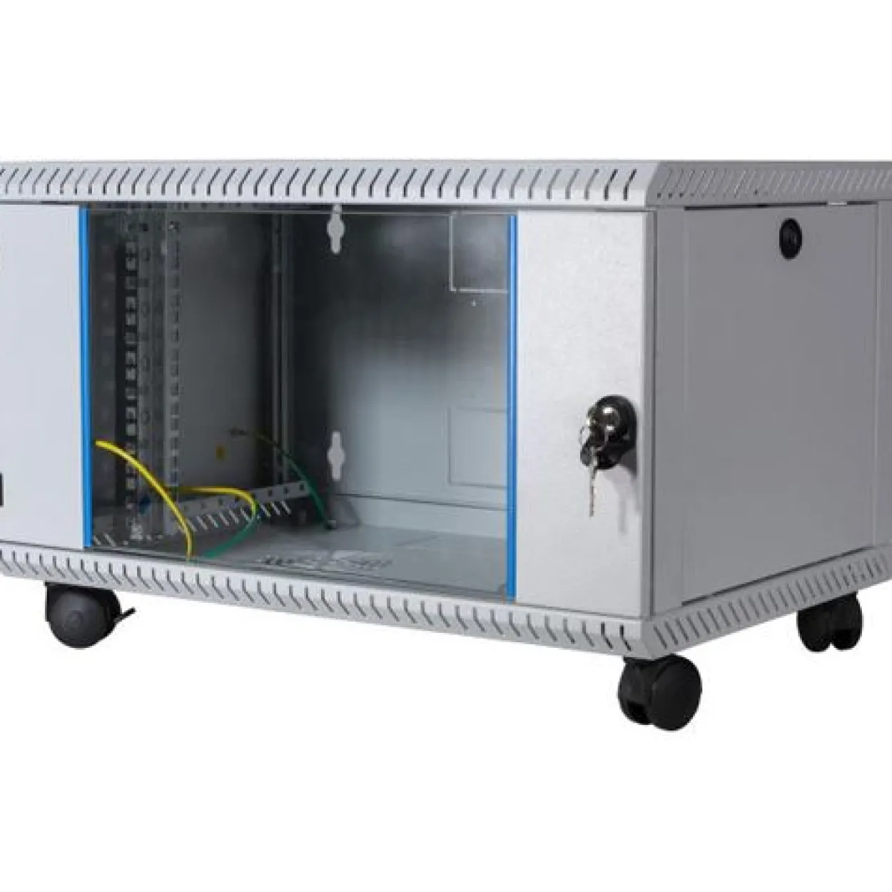 EFB Elektronik 19" / 48,26cm Wandgehäuse 15HE Tiefe 600mm 1-teilig komplett vormontiert RAL7035 Seitenwände abnehmbar abschliessbar grau