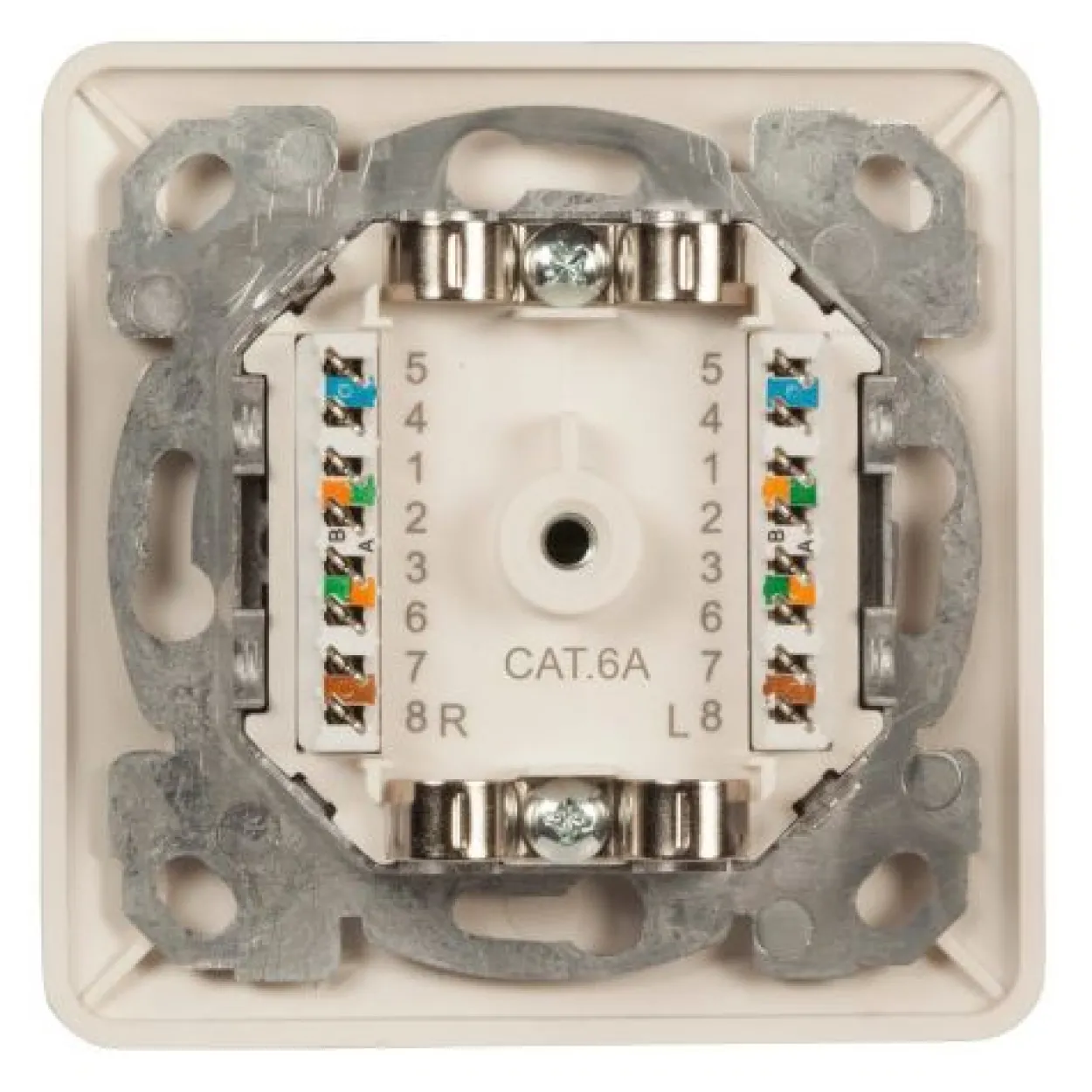 EFB Elektronik Datendose Cat.6A 500MHz oben/unten,Unterputz,2xRJ45, weiß