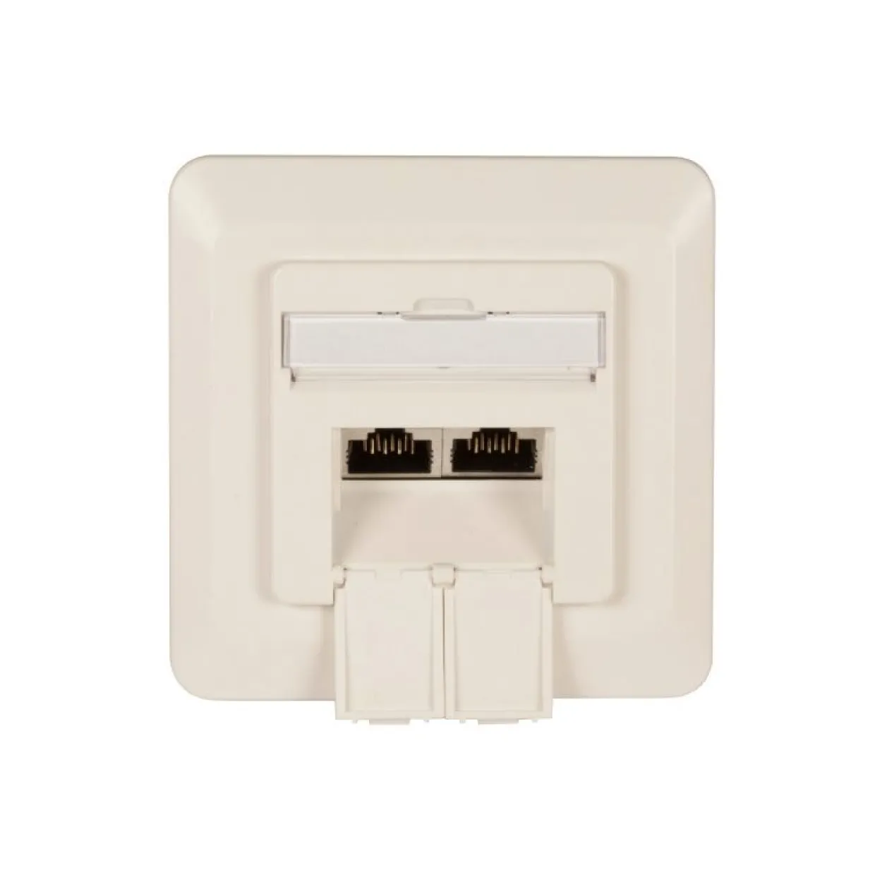EFB Elektronik Datendose Cat.6A 500MHz oben/unten,Unterputz,2xRJ45, weiß