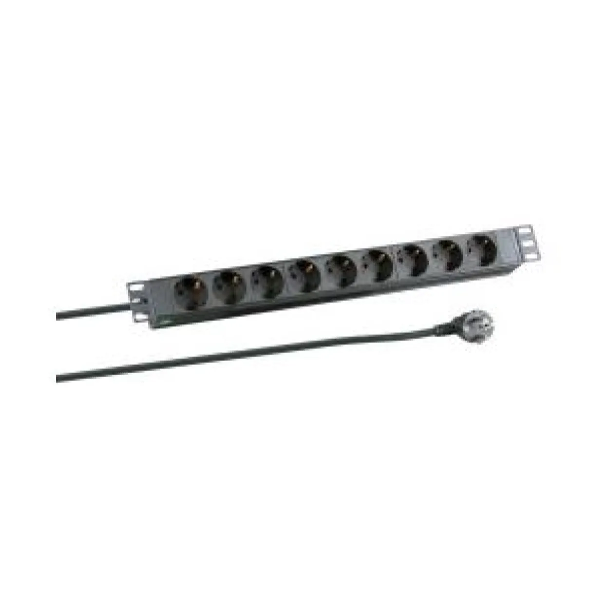 EFB 19" 1HE Steckdosenleiste 9xCEE 7/3 ohne Schalter, in Alu, sw