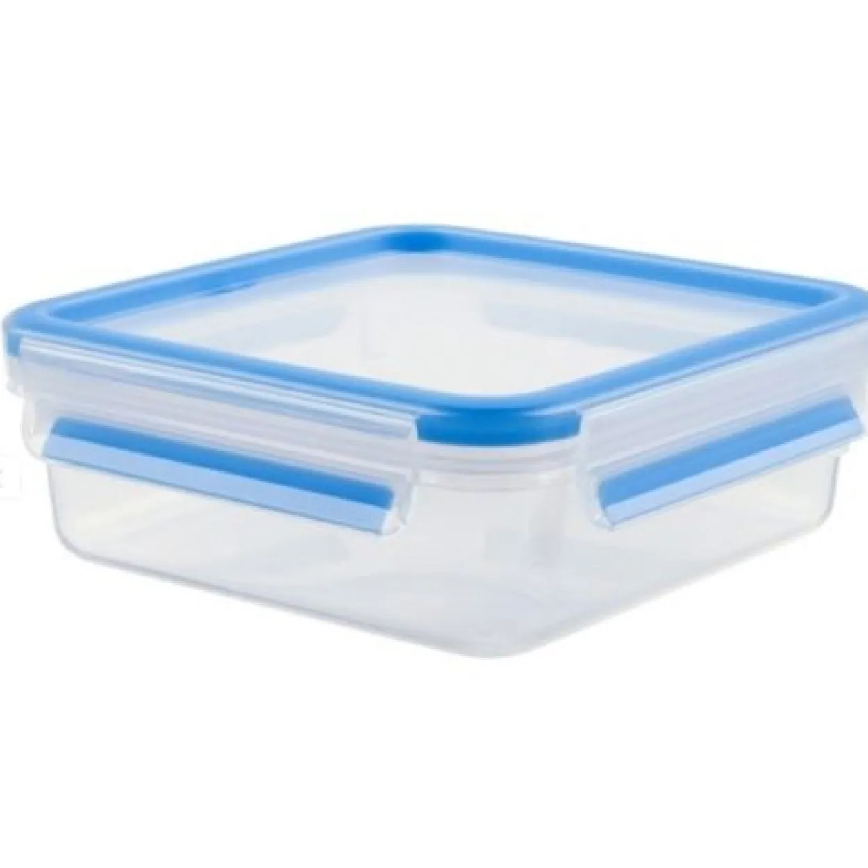 Emsa CLIP & CLOSE Frischhaltedose 0,85 Liter (transparent/blau, quadratisch)