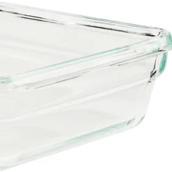 Emsa CLIP & CLOSE Glas-Frischhaltedose 0,85 Liter (transparent/rot, rechteckig)