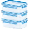 emsa Frischhaltedose CLIP & CLOSE, 3er Set, 0,55 Liter, blau