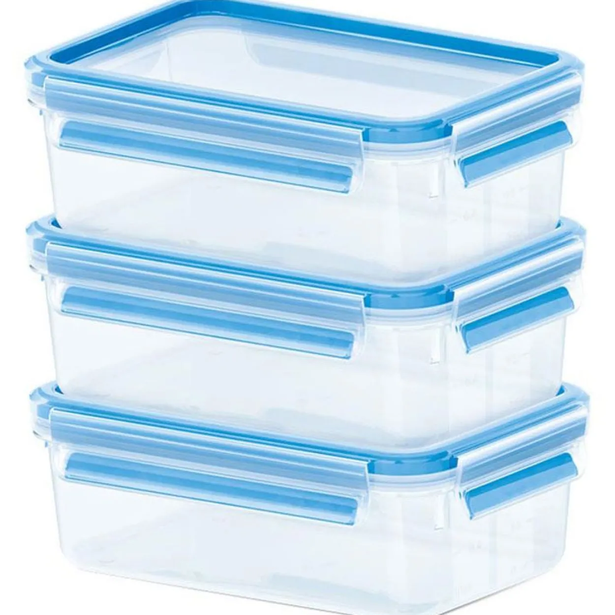 emsa Frischhaltedose CLIP & CLOSE, 3er Set, 0,55 Liter, blau