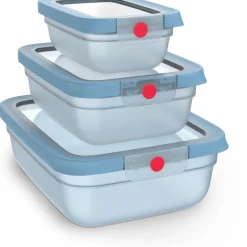 emsa Frischhaltedosen-Set ONECLICK blau 0,5/1,2/2,3 l, 3 St.