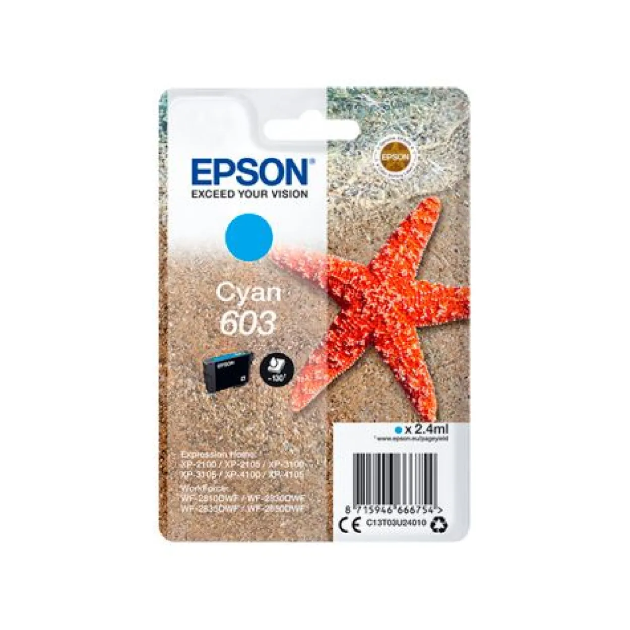 Epson Patrone 603 T03U2 2,4 ml cyan