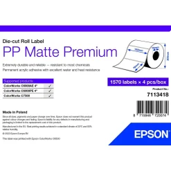 EPSON PP MATTE LABEL PREM DIE-CUT ROLL 102X76MM 1570 LABELS