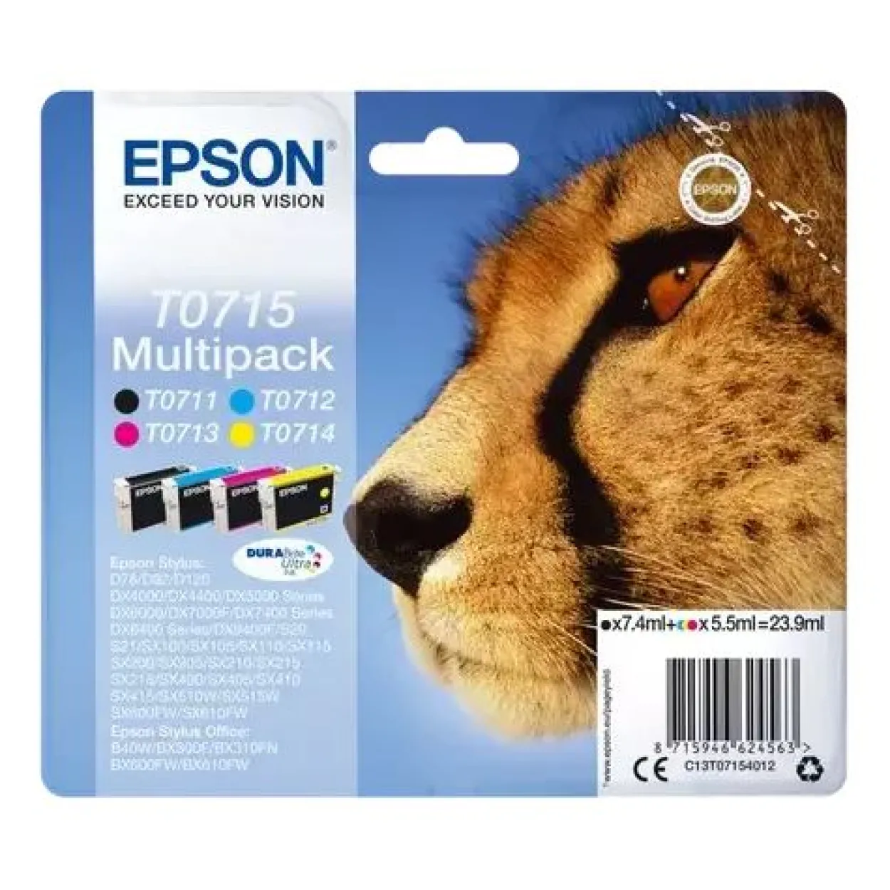Epson Tinte T0715 C13T07154012 cyan, magenta, gelb