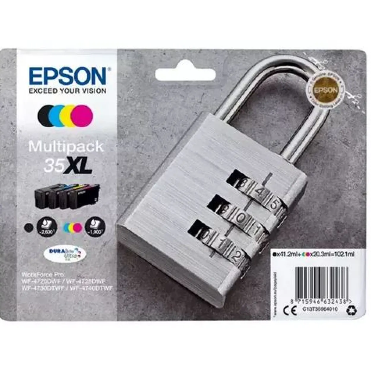 Epson Tinte 35 XL C13T35964010 cyan, magenta, gelb, schwarz