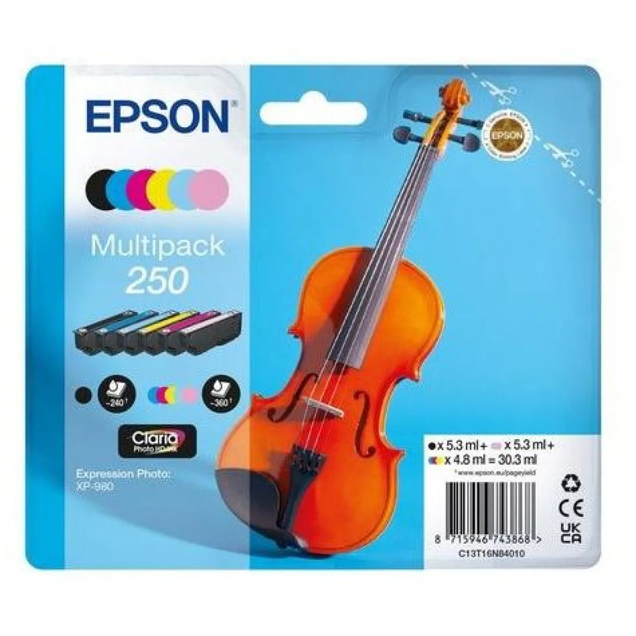 EPSON 250 (Violine) mehrfarbig Druckerpatronen, 6er-Set
