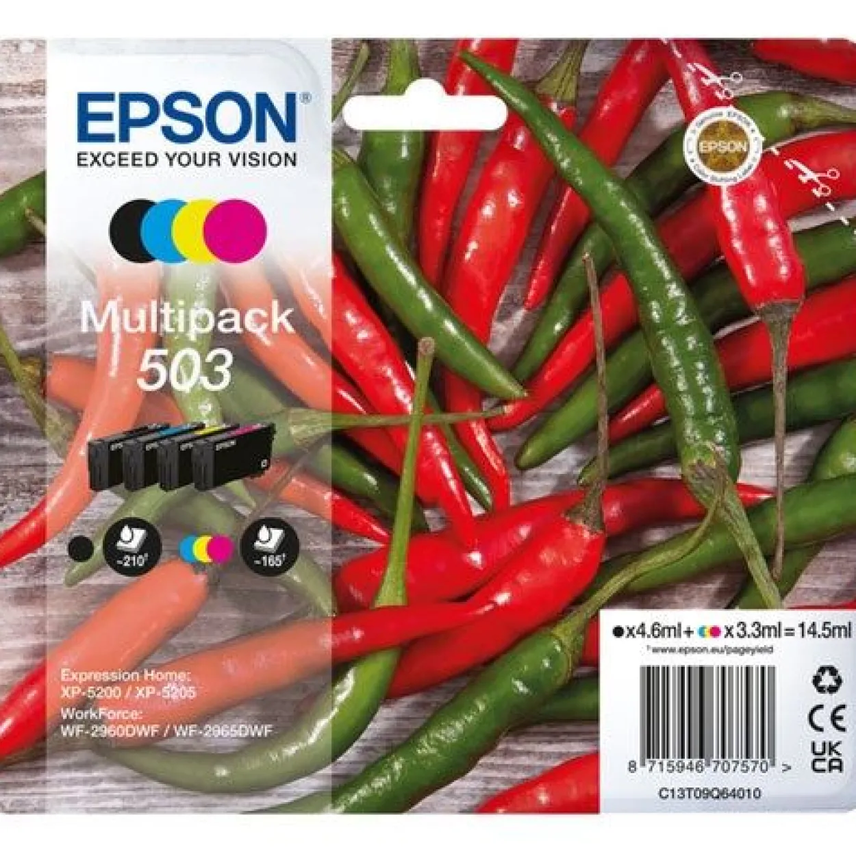 Epson XP5200 TINTE (4) CMYK 503 1x210S blk + 3x165S cmy