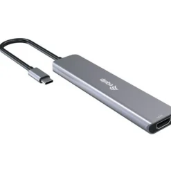 Equip Adapter USB-C->HDMI/4xUSB-C/USB-A 4K/ 60Hz 0.25m Alu.