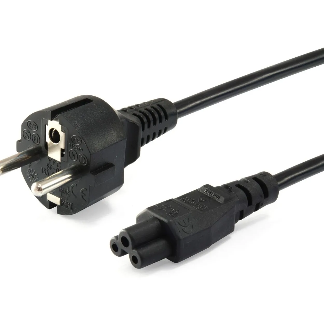 Equip IEC-Stromkabel Schutzkontakt -> C5 3m St/Bu schwarz