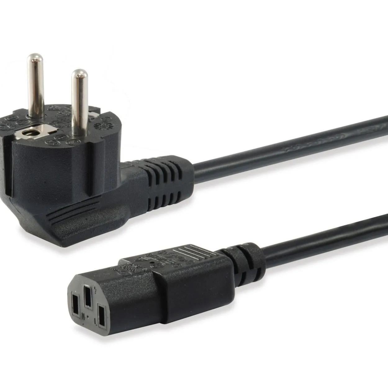 Equip IEC-Stromkabel Schutzkontakt -> C13 3m St/Bu schwarz