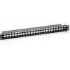 equip Keystone Jack 24 Portpanel, schwarz,ungeschirmt,Cat.6a