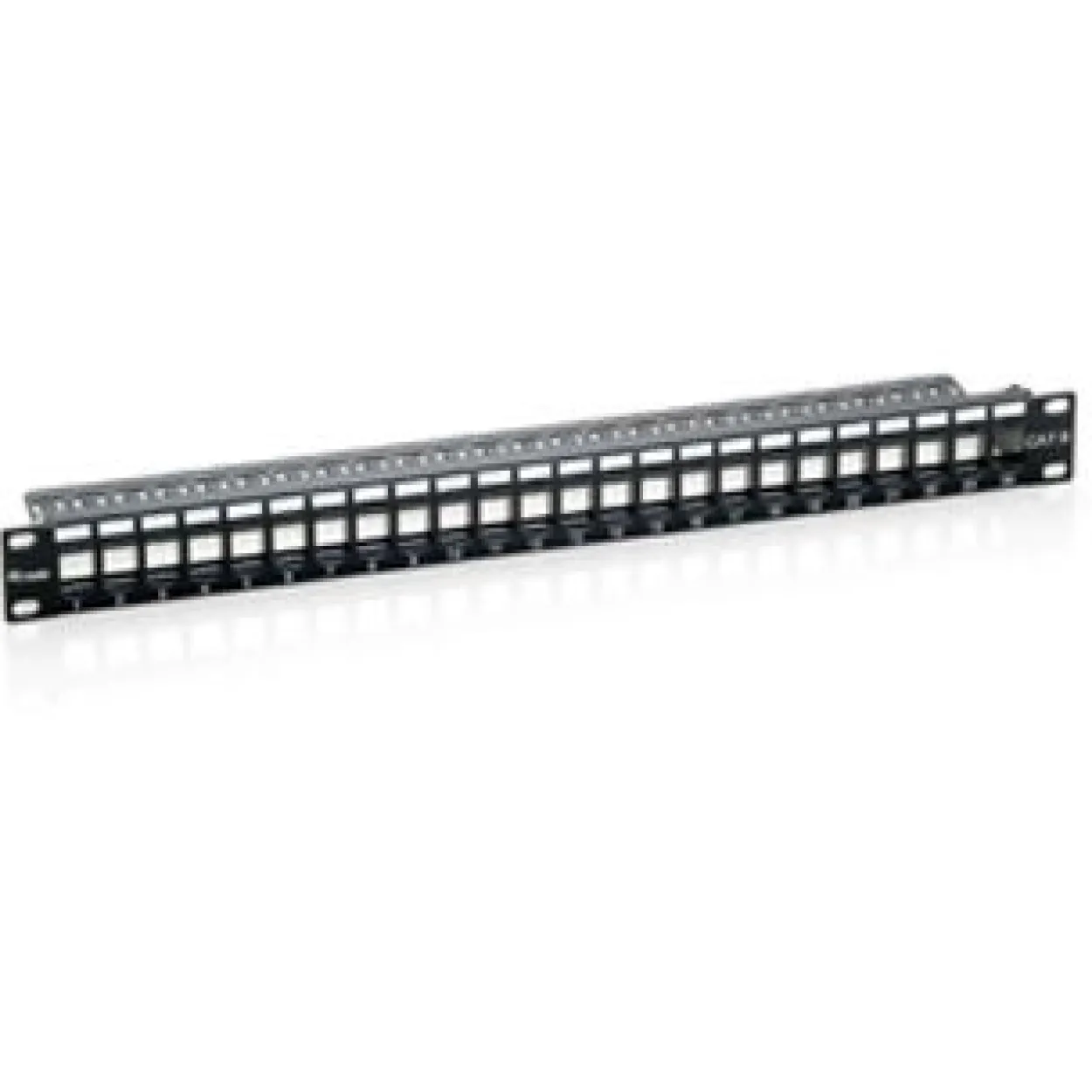 equip Keystone Jack 24 Portpanel, schwarz,ungeschirmt,Cat.6a