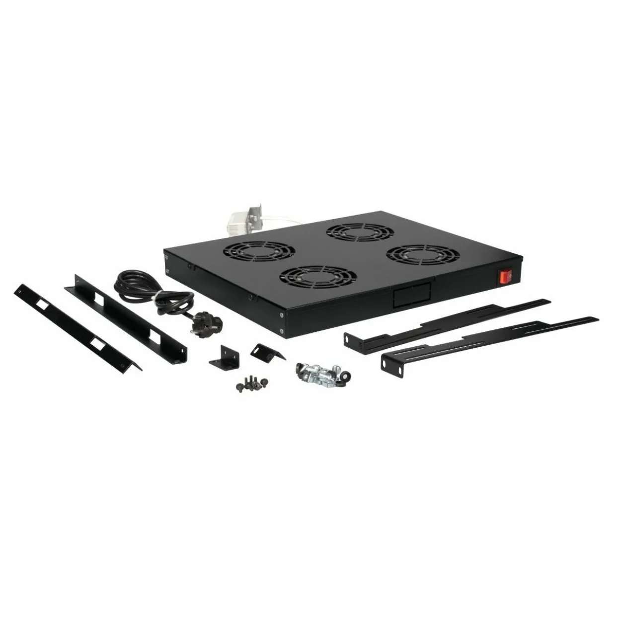 Equip Lüftermodul 19" für Serverschränke, 4xLüfter RAL9005 schwarz