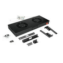 Equip Lüftermodul 19" für Serverschränke, 2xLüfter RAL9005 schwarz