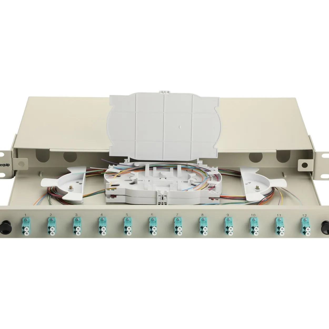 Equip LWL-Spleißkasten 12-Port LC-Duplex OM3 1U komplett gr